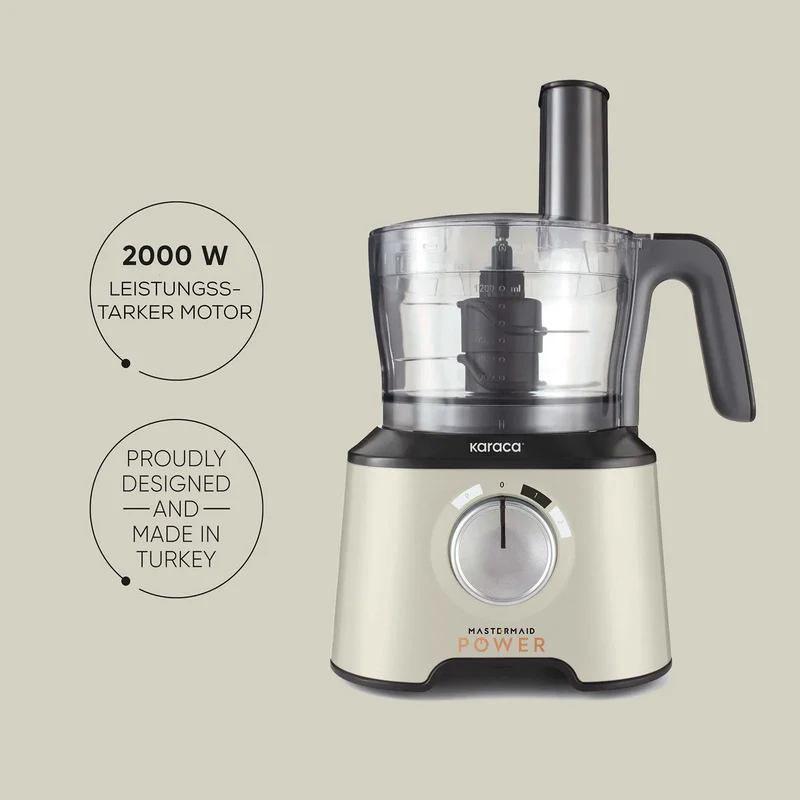 Karaca Mastermaid Power Multifunktionsset 10 in 1 Weiche Creme Lebensmittelzubereitung Set 2000W