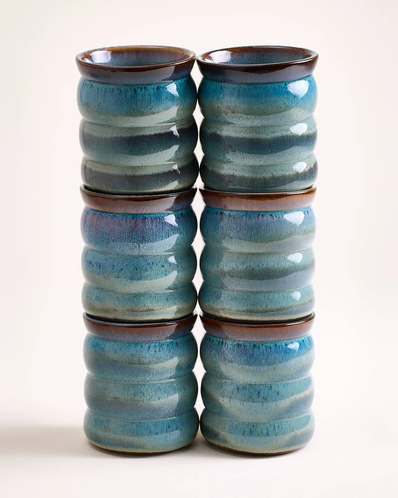 Madeira Becher groß bubble grünblau 6er-Set
