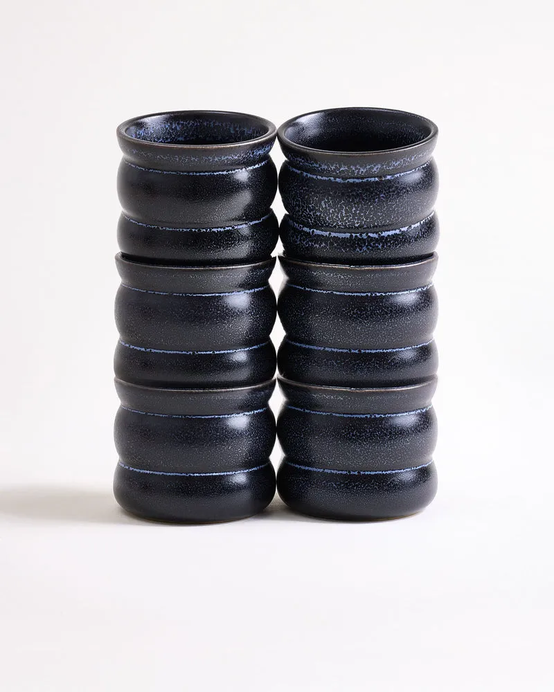 Turmalina Becher klein bubble schwarz 6er-Set