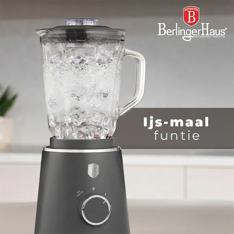 BerlingerHaus Standmixer Matt Anthrazit - Glaskrug - 1,5 Liter - 1000W
