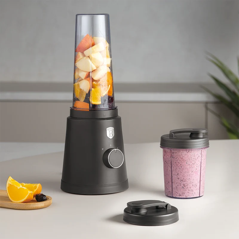 BerlingerHaus Smoothie-Maker to Go Matt Anthrazit - Inklusive 2 Becher - 320W