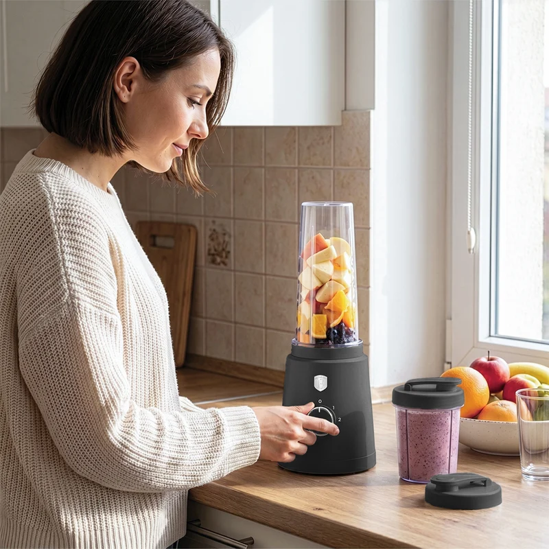 BerlingerHaus Smoothie-Maker to Go Matt Anthrazit - Inklusive 2 Becher - 320W