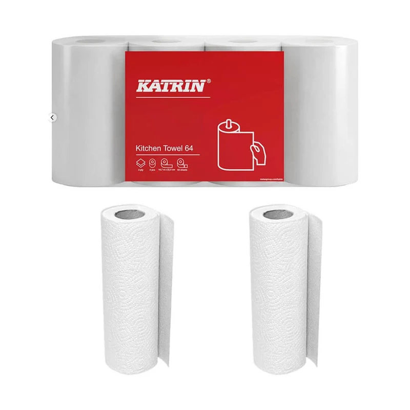 32x Küchenrolle 2-lag. 64x Blatt Zellstoff weiß - Katrin