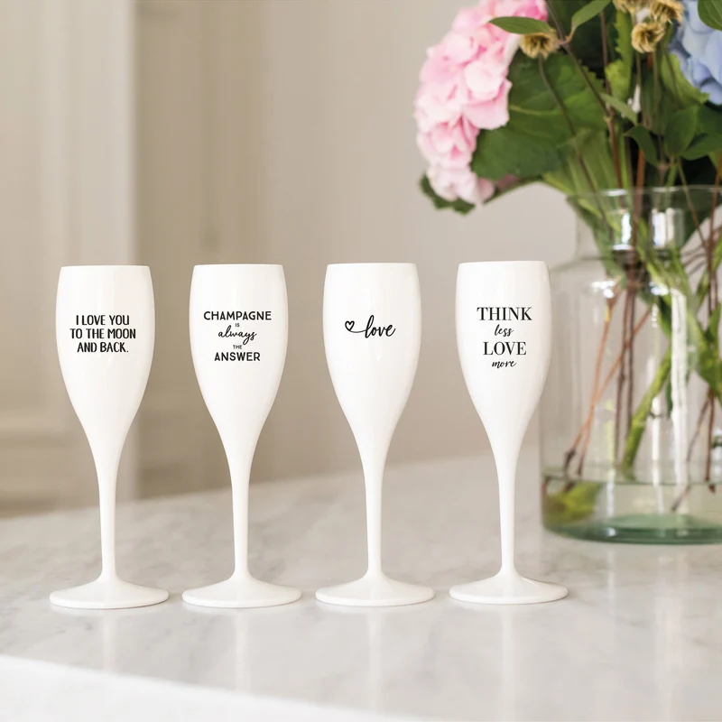 Sektglas CHEERS No. 1 THINK LESS LOVE MORE