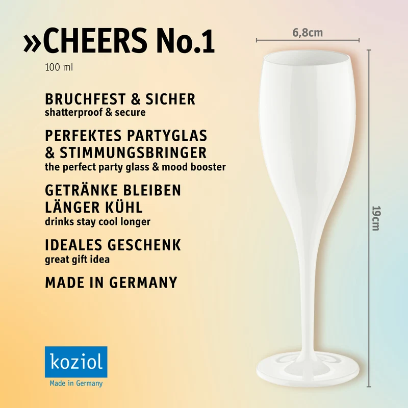 Glas mit Druck CHEERS No. 1 LOVE