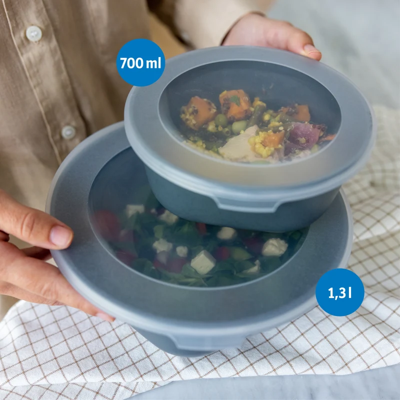 2er-Set Box mit transparentem Deckel CONNECT BOX 0,7