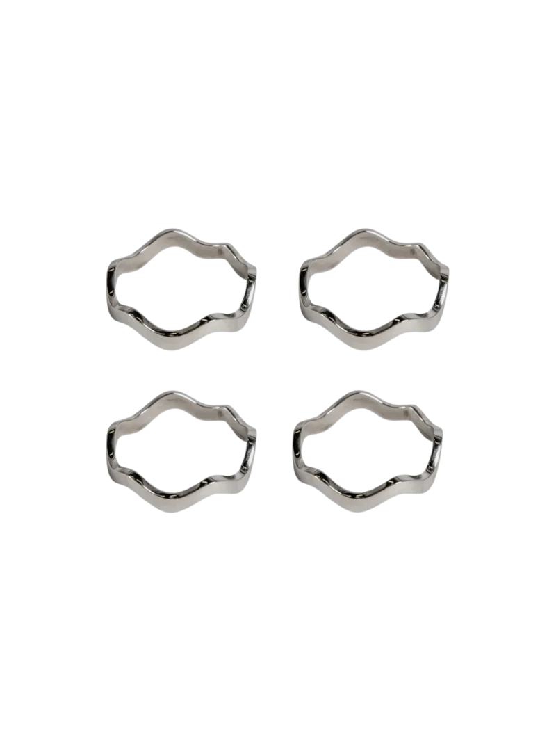 Anna Serviettenringe silber 4er-Set