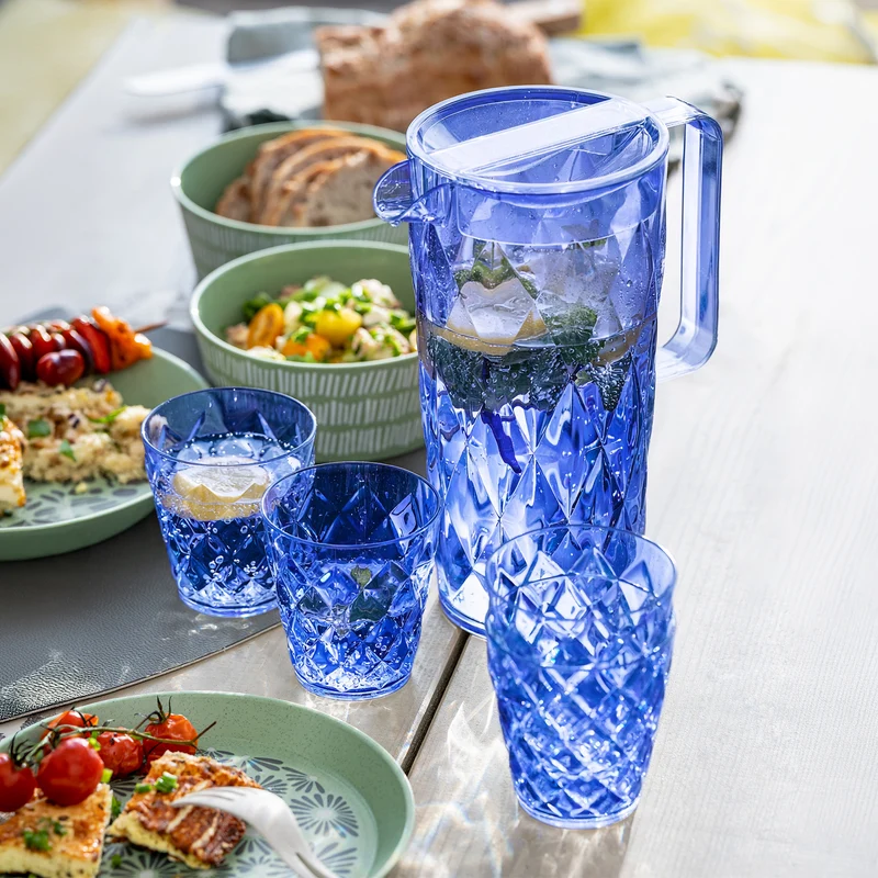 Kanne mit 4 Bechern CRYSTAL