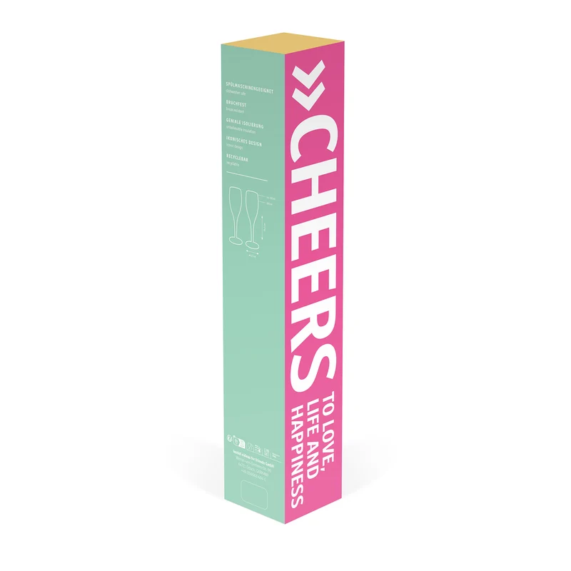 Sektglas mit Druck CHEERS No. 1 CHAOS CREW 2er-SET