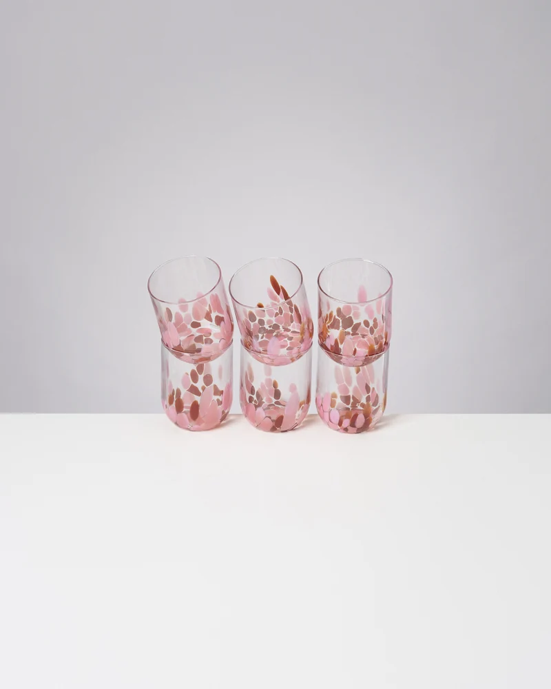 Alegria Glas groß bernstein rosa 6er-Set