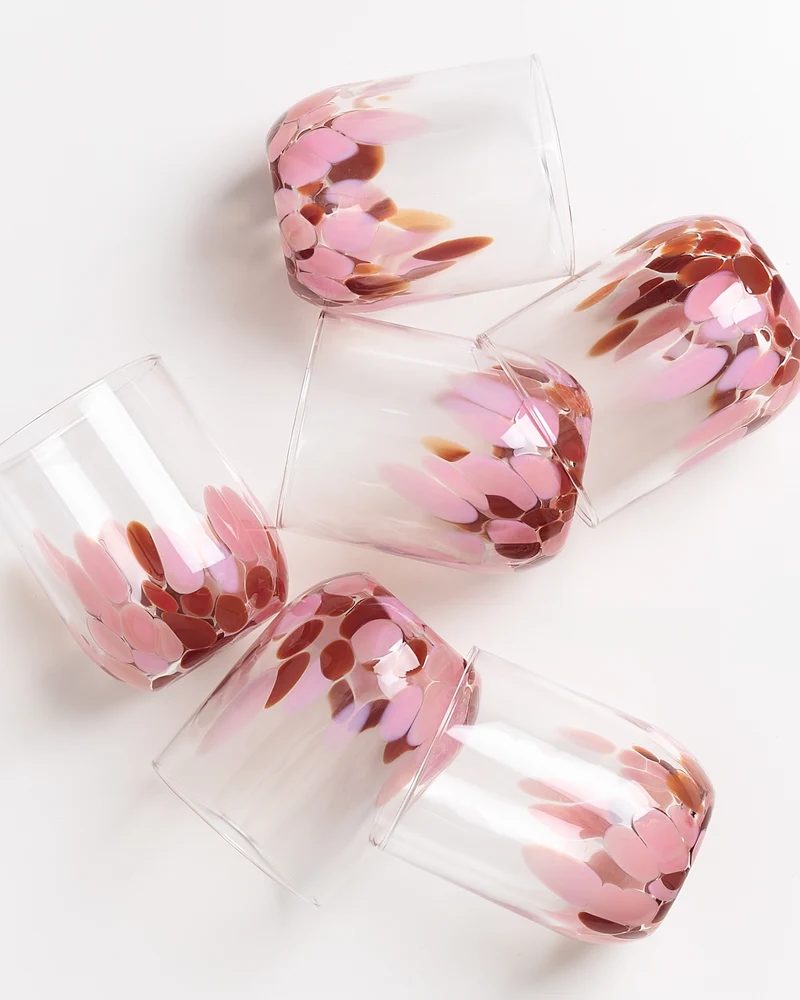 Alegria Glas groß bernstein rosa 6er-Set