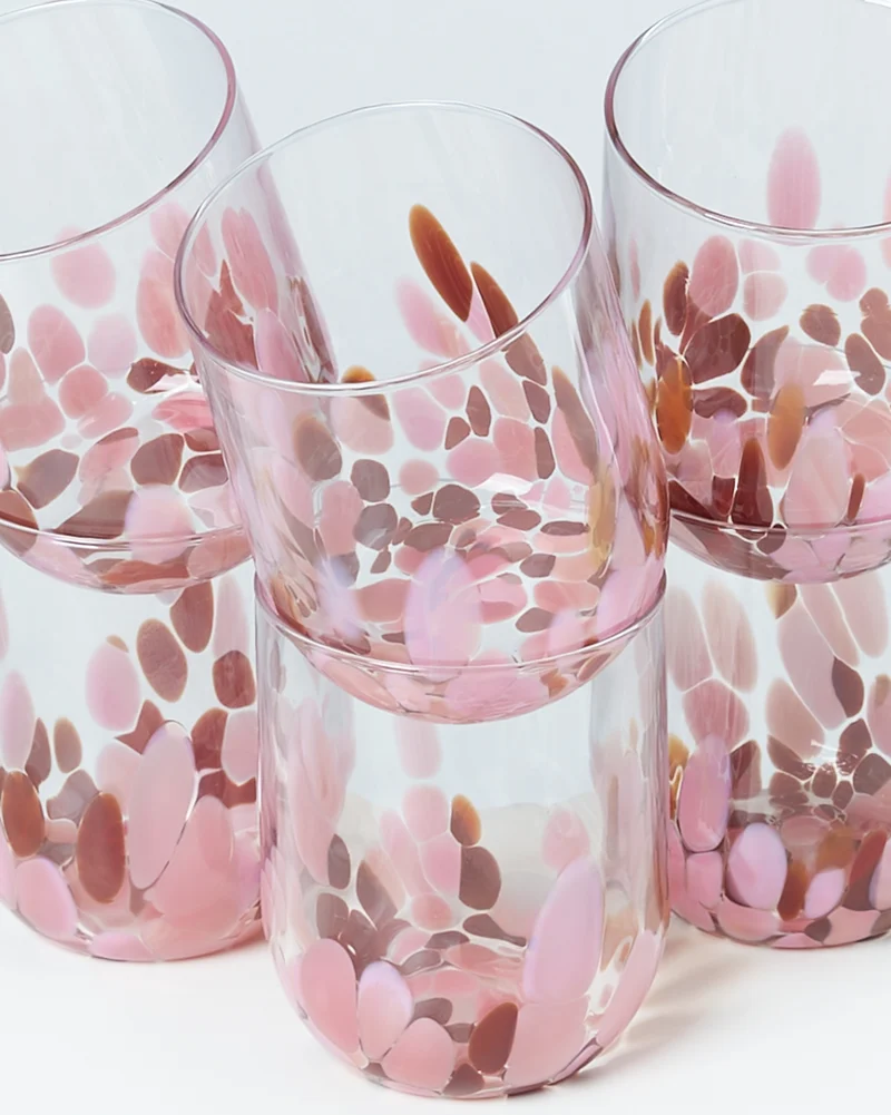 Alegria Glas groß bernstein rosa 6er-Set