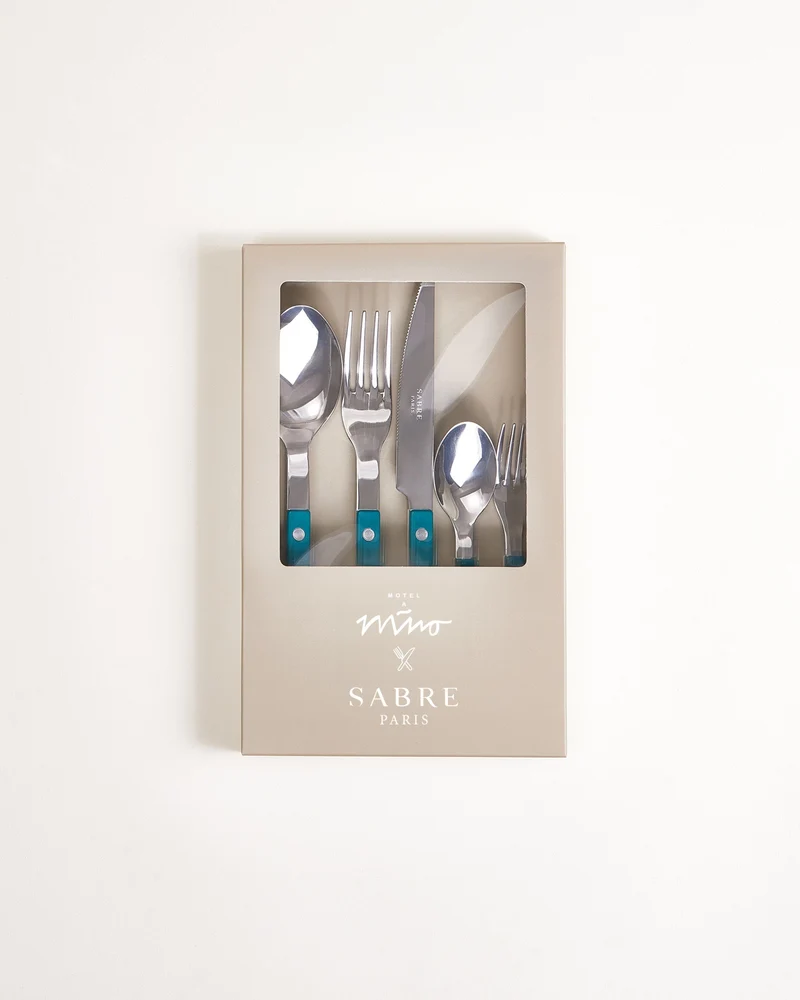 MaM x Sabre Paris Besteck 5er-Set dunkelgrün off-white