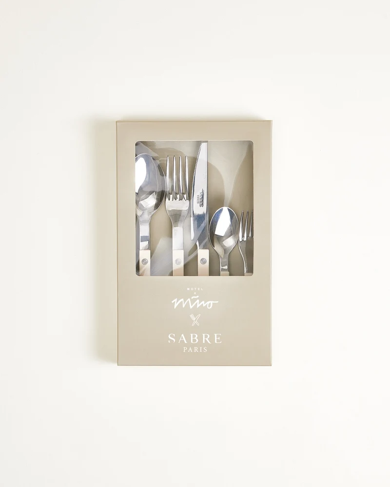 MaM x Sabre Paris Besteck 5er-Set off-white blau