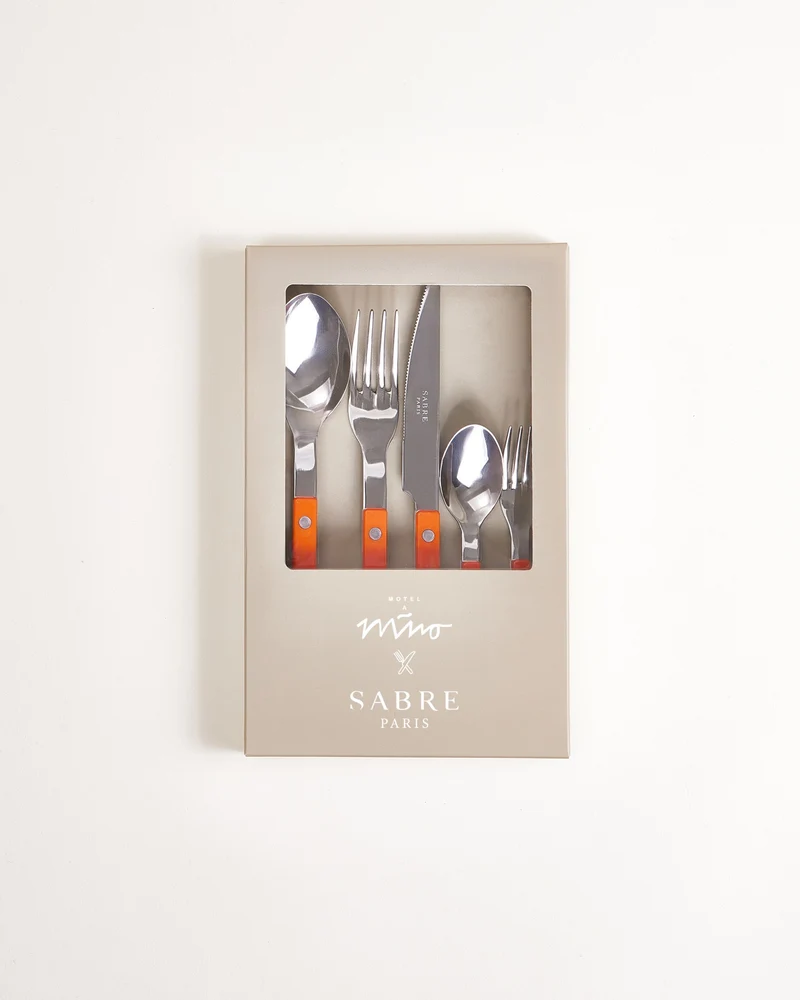 MaM x Sabre Paris Besteck 5er-Set orange off-white