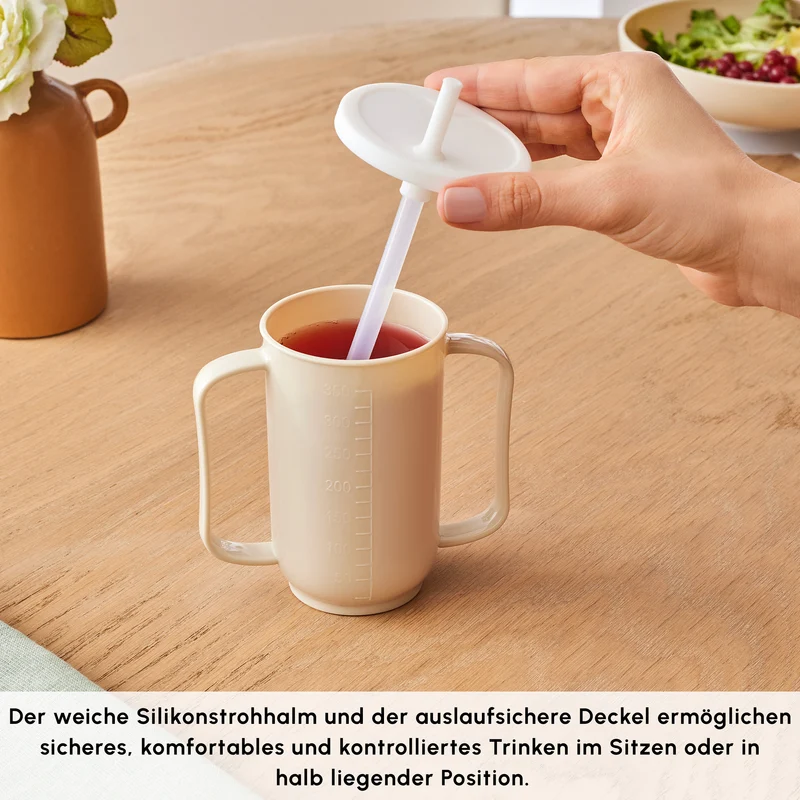 Karaca For All Becher mit Ergonomischen Doppelgriffen, 350 ml
