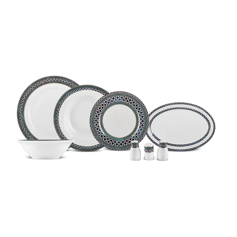 Karaca Elegance Bone Cordoba 53-teiliges Tafelservice für 12 Personen, Gold