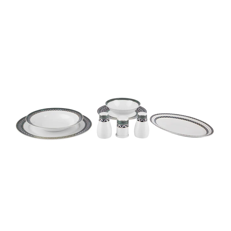 Karaca Elegance Bone Cordoba 53-teiliges Tafelservice für 12 Personen, Gold