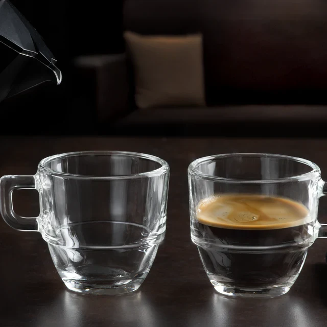 RCR Caffè 6-teiliges Mokka-Espressotassen-Set für 6 Personen, 120 ml, Transparent