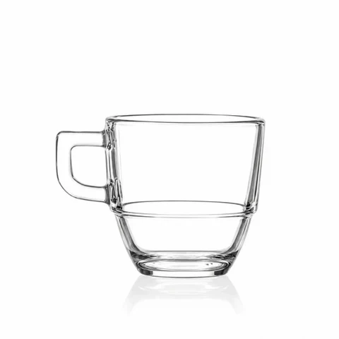 RCR Caffè 6-teiliges Mokka-Espressotassen-Set für 6 Personen, 120 ml, Transparent
