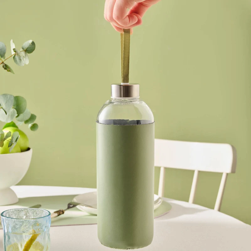 Karaca Leather Wasserflasche, 1 l, Grün