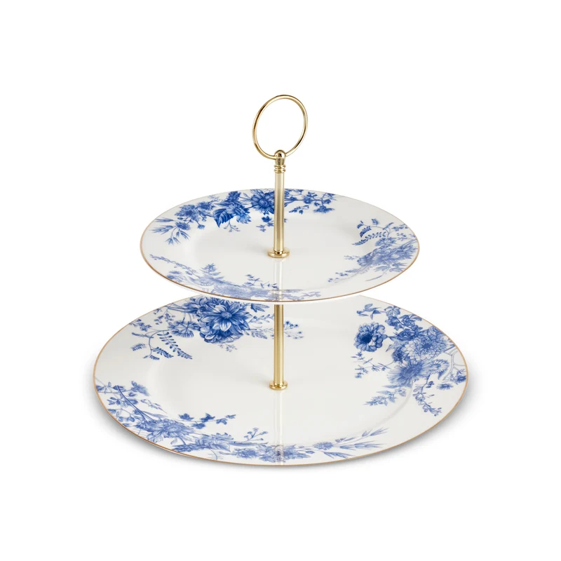 Karaca Delft 8-teiliges Bone-China Servierset für 6 Personen, Blau