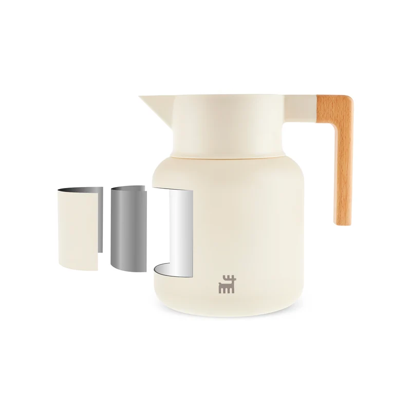 Karaca Corelock Isolierflasche aus Edelstahl, 1,6 l, Creme