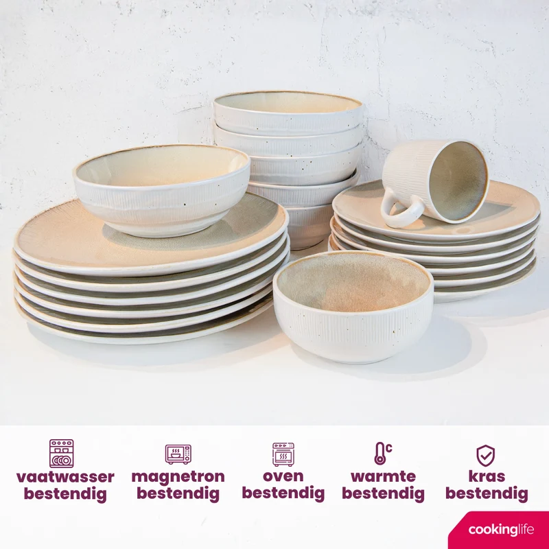 Cookinglife Dinerplatten Nola Sand ø 27 cm - 6 Stück
