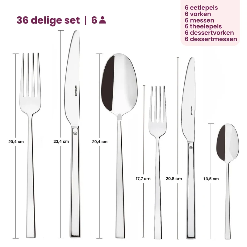 Sambonet Besteckset Rock - Gold - 36-teilig / 6 Personen