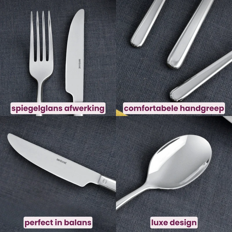 Sambonet Besteckset Linear - Edelstahl - 24-teilig / 6 Personen