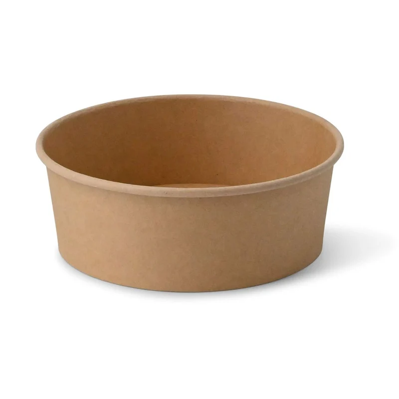 300x Karton-/ Salatschalen Pappe braun (beschichtet) versch. Größen rund