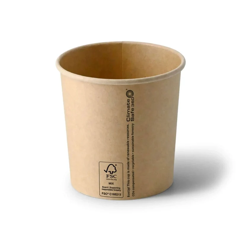 500x Suppenbecher Karton braun rund (beschichtet) versch. Größen