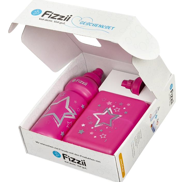 Fizzii Geschenkset Pausenbox & Trinkflasche mit Ersatzdeckel