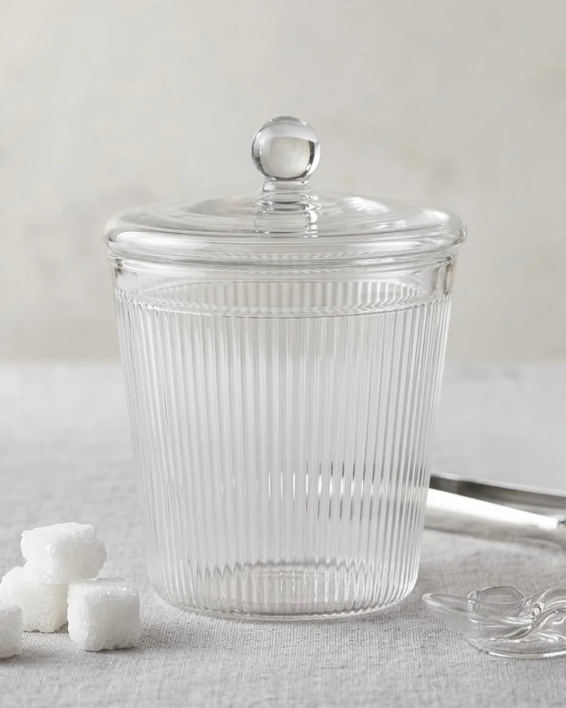 Riffle Borosilikatglas Zuckerdose