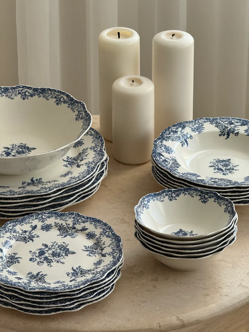 Vintage Blue Teller - Set 25-Teilig