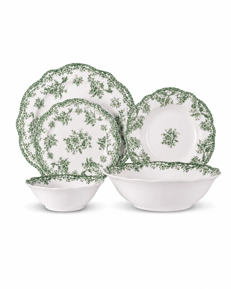 Vintage Green Teller - Set 25-Teilig