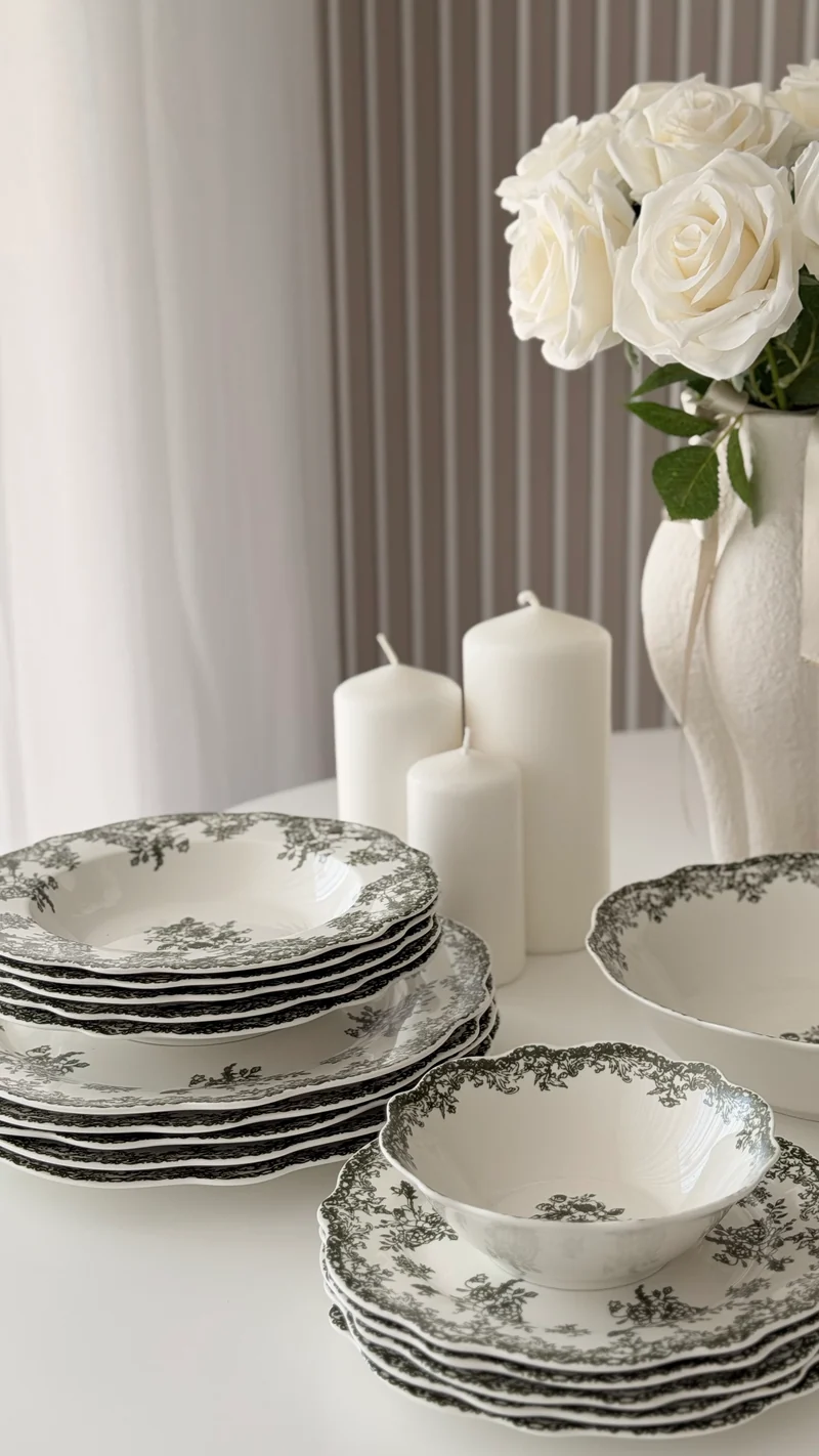 Vintage Green Teller - Set 25-Teilig