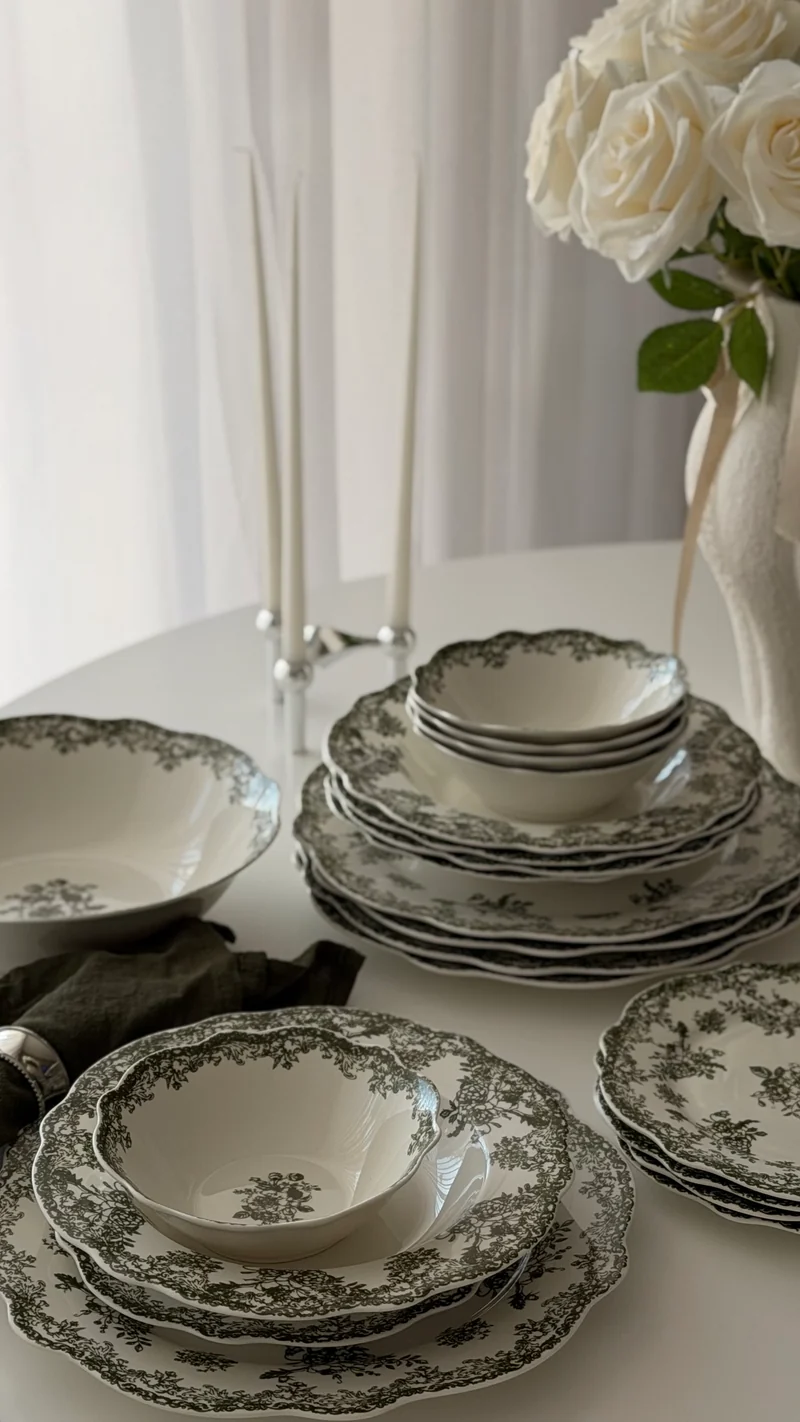 Vintage Green Teller - Set 25-Teilig