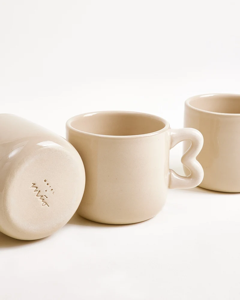 Seia Tasse & Untertasse Herz sand