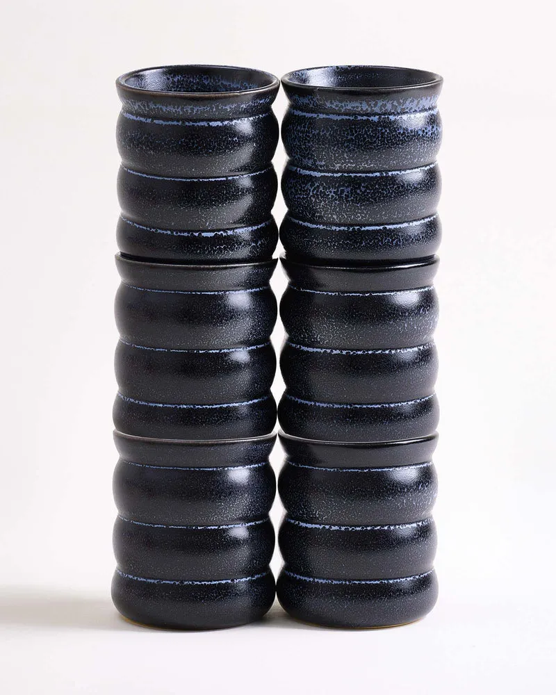 Turmalina Becher groß bubble schwarz 6er-Set
