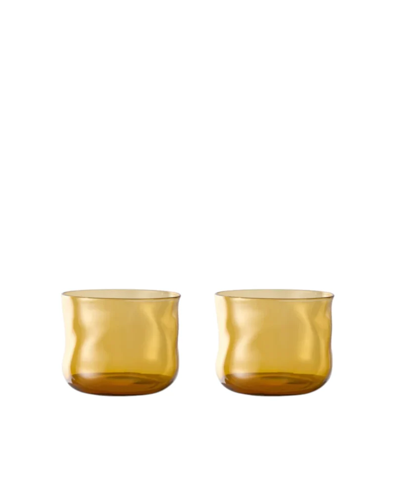 Swirl Wasserglas Dune - Ocker - 2er Set