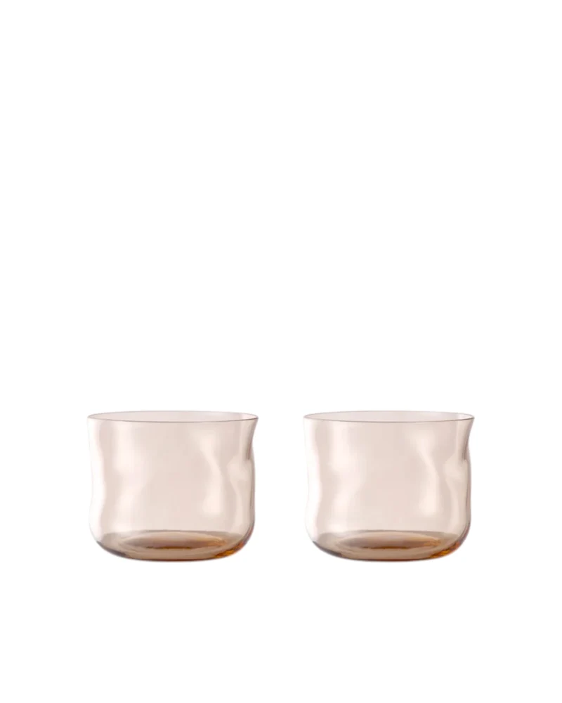 Swirl Wasserglas Glow - Terrakotta - 2er Set