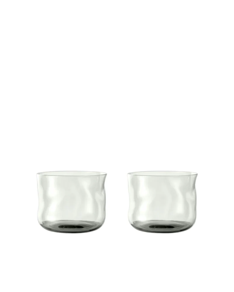 Swirl Wasserglas Mist - Dunkelgrau - 2er Set