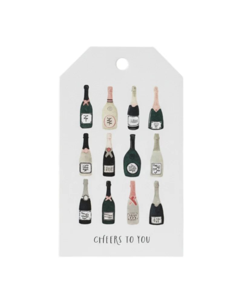 Geschenkanhänger · Champagne bottles