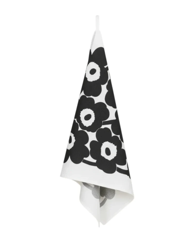 Pieni Unikko Schwarz/Weiß Küchentuch