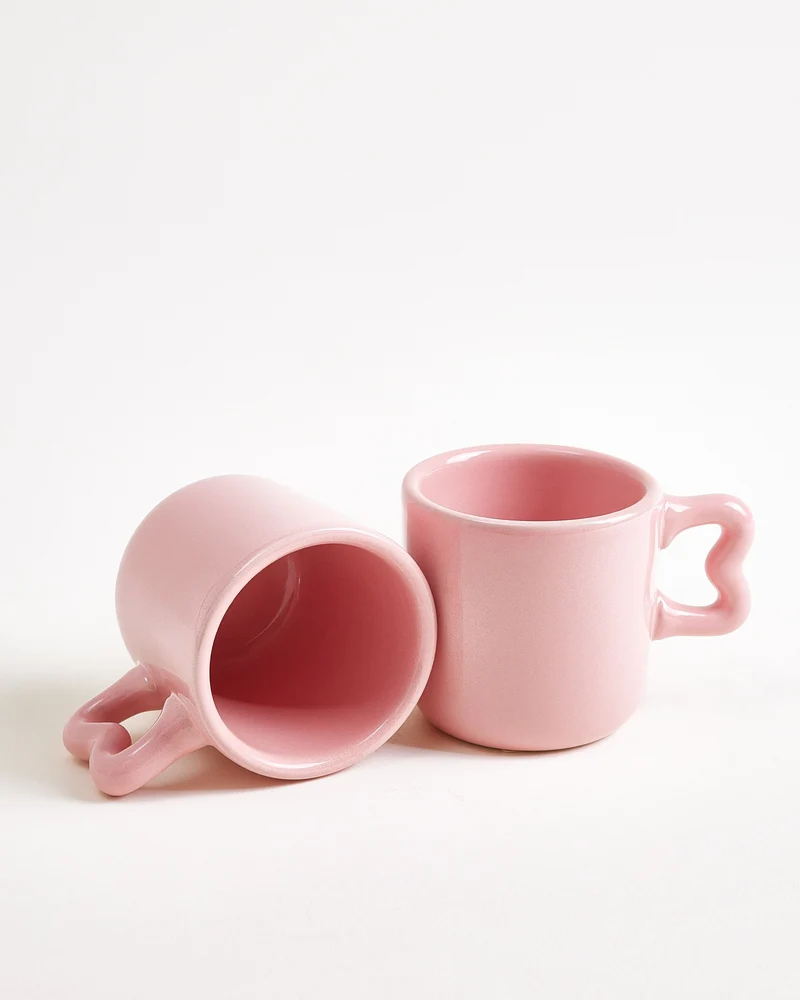 Seia Espressotasse & Espressountertasse Herz rosa