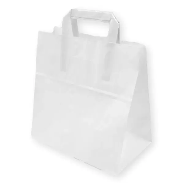 Papier-Tragetaschen, Kraftpapier, Innenhenkel, 26+17x26cm, 70g/m², weiß