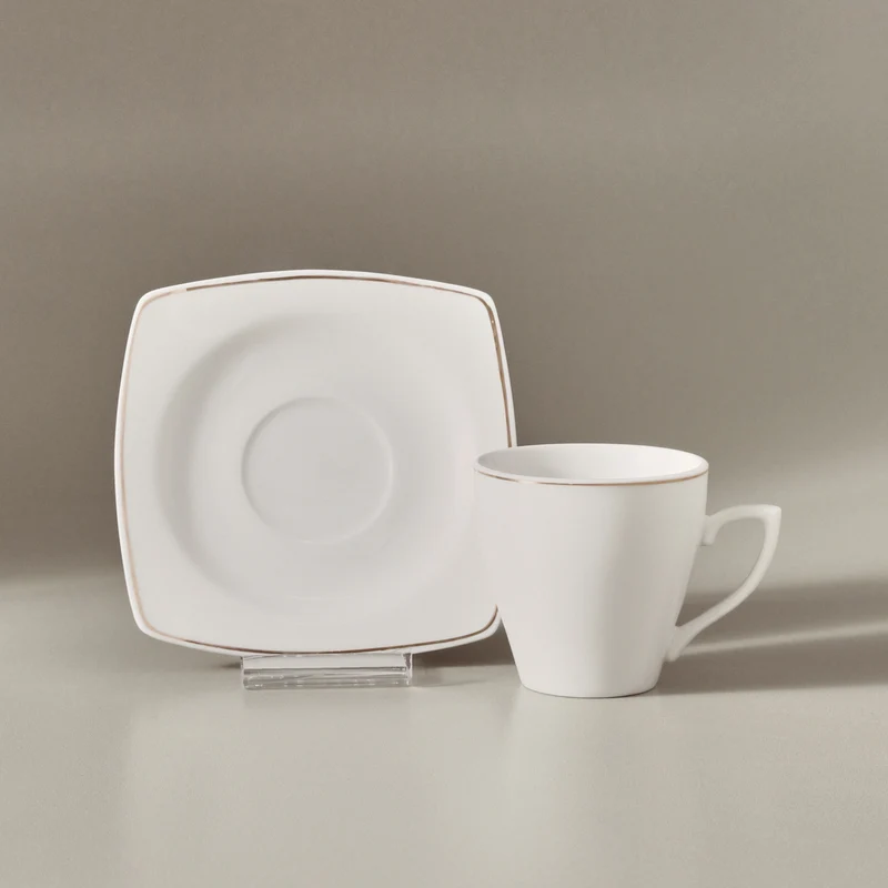 Karaca Jamie Porzellan-Espresso- und Türkische Kaffeetassen-Set, 12-teilig, für 6 Personen, 90 ml, Weiß