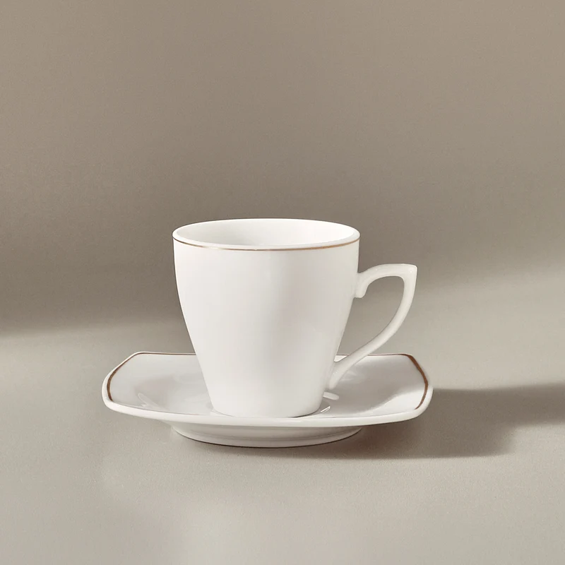 Karaca Jamie Porzellan-Espresso- und Türkische Kaffeetassen-Set, 12-teilig, für 6 Personen, 90 ml, Weiß