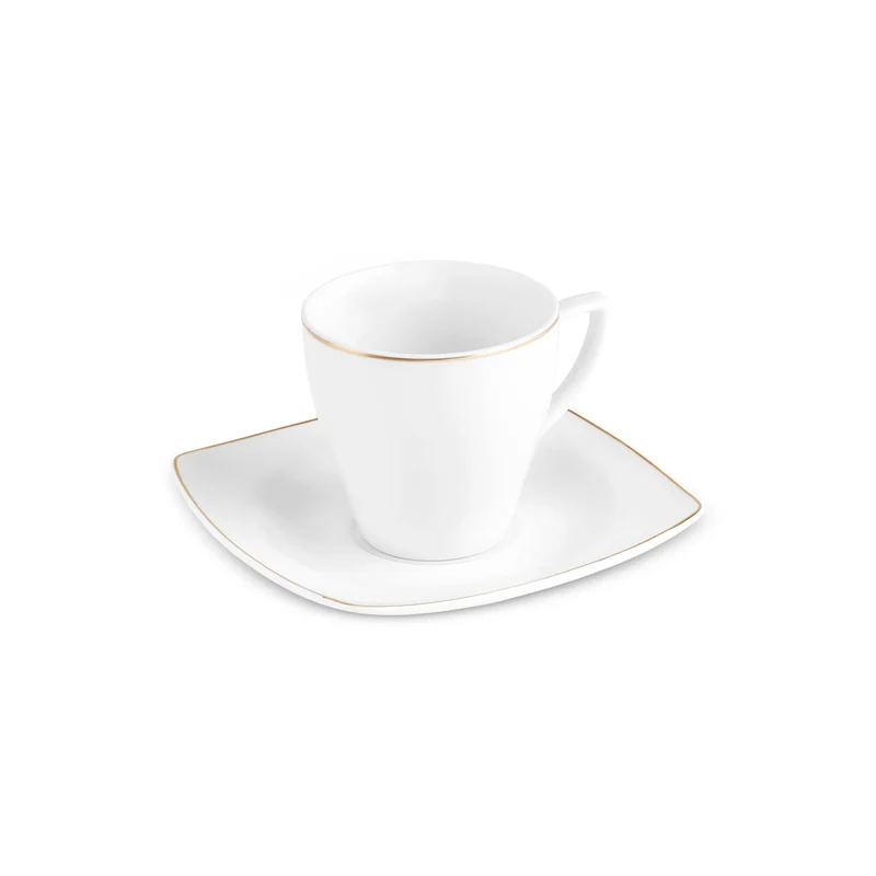 Karaca Jamie Porzellan-Espresso- und Türkische Kaffeetassen-Set, 12-teilig, für 6 Personen, 90 ml, Weiß